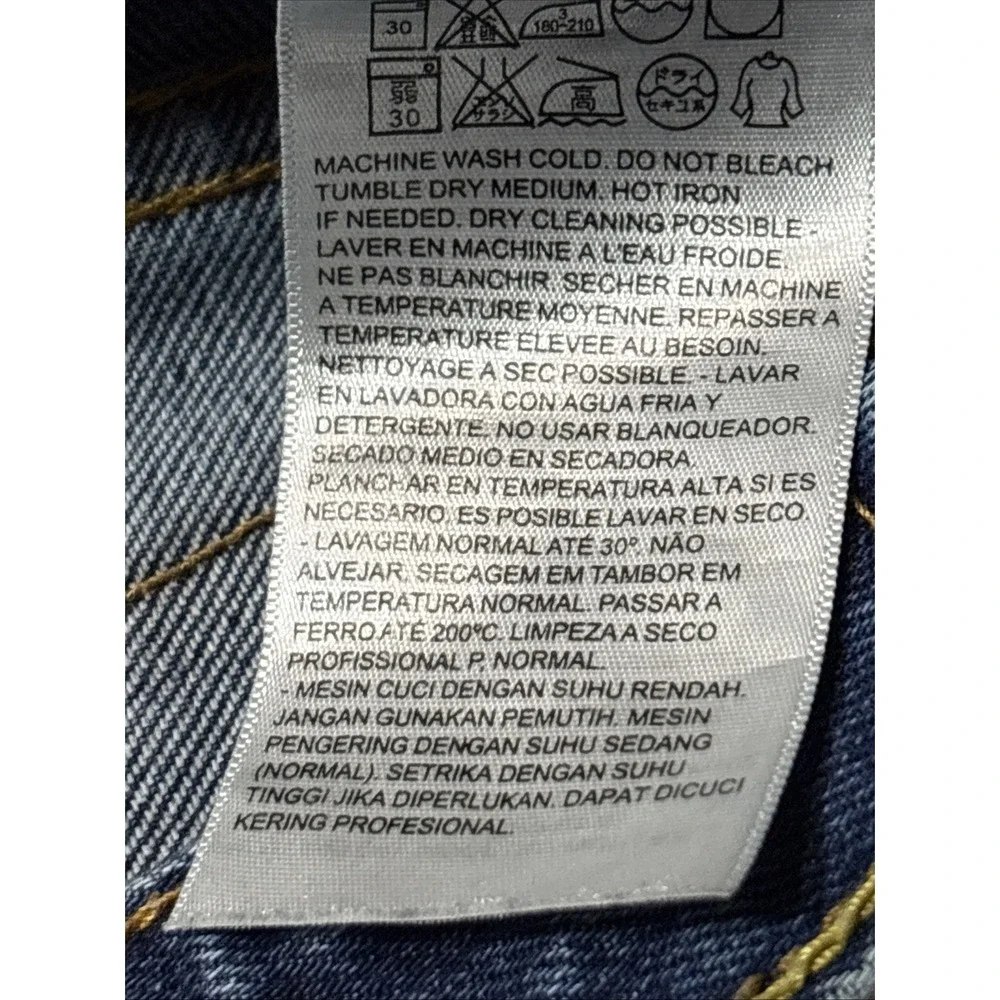 Levis 550 Regular Fit Jeans Mens 30x28 Blue Medium Wash Frayed Raw Hem Denim